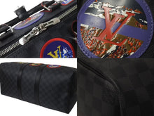 画像をギャラリービューアに読み込む, LOUIS VUITTON ルイヴィトン アルプス キーポル バンドリエール45 ボストンバッグ ダミエグラフィット N40043 ブラック PVC レザー シルバー金具 中古 4c075564