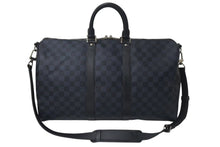 画像をギャラリービューアに読み込む, LOUIS VUITTON ルイヴィトン キーポル バンドリエール 45 ボストンバッグ 2WAY ダミエコバルト N41349 美品 中古 4c075572