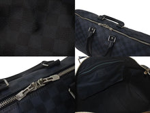 画像をギャラリービューアに読み込む, LOUIS VUITTON ルイヴィトン キーポル バンドリエール 45 ボストンバッグ 2WAY ダミエコバルト N41349 美品 中古 4c075572