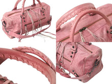 画像をギャラリービューアに読み込む, BALENCIAGA バレンシアガ ハンドバッグ The Twiggy Shoulder Bag ザツィギー ピンク ラムスキン 128523 美品 中古 4c075574