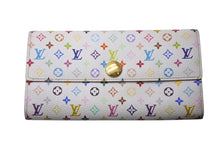 画像をギャラリービューアに読み込む, LOUIS VUITTON ルイヴィトン ポルトフォイユ サラ 長財布 イニシャル入り マルチカラー ホワイト モノグラム ウォレット M93744 美品 中古 4c075578