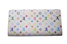 画像をギャラリービューアに読み込む, LOUIS VUITTON ルイヴィトン ポルトフォイユ サラ 長財布 イニシャル入り マルチカラー ホワイト モノグラム ウォレット M93744 美品 中古 4c075578