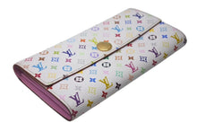 画像をギャラリービューアに読み込む, LOUIS VUITTON ルイヴィトン ポルトフォイユ サラ 長財布 イニシャル入り マルチカラー ホワイト モノグラム ウォレット M93744 美品 中古 4c075578