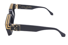 画像をギャラリービューアに読み込む, LOUIS VUITTON ルイヴィトン サングラス Z1165E 1.1 ミリオネア ブラック 58□17 145 ゴールド金具 美品 中古 4c075579