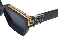 画像をギャラリービューアに読み込む, LOUIS VUITTON ルイヴィトン サングラス Z1165E 1.1 ミリオネア ブラック 58□17 145 ゴールド金具 美品 中古 4c075579