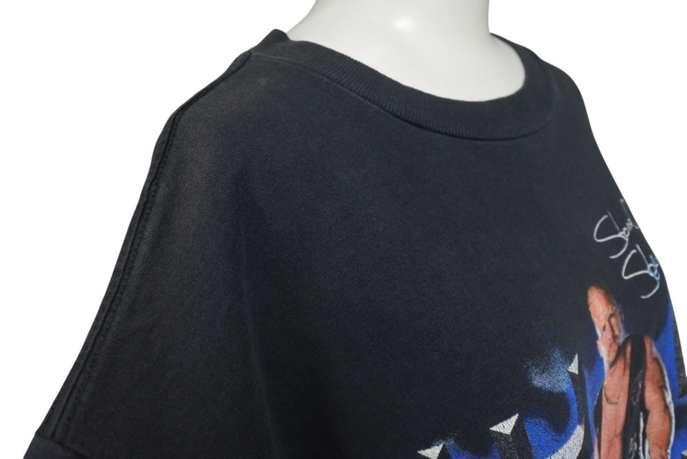 STONE COLD ストーンコールド プロレスT 半袖Tシャツ 90s コットン ブラック ブルー ホワイト サイズL 美品 中古 4c075604