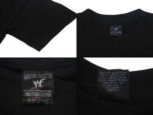 The Rock Vintage WWF Short Sleeve T-shirt Cotton Black Blue Yellow ONE SIZE Good Condition Used 4c075605