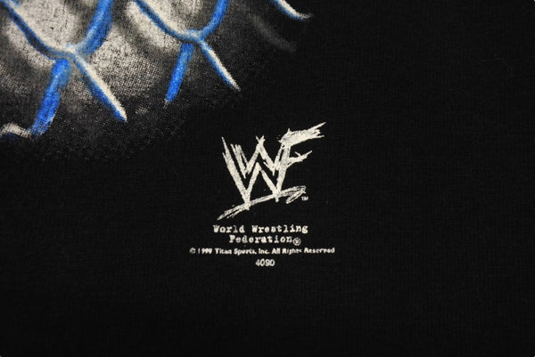 The Rock Vintage WWF Short Sleeve T-shirt Cotton Black Blue Yellow ONE SIZE Good Condition Used 4c075605
