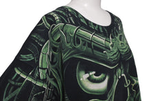 画像をギャラリービューアに読み込む, LIQUID BLUE リキッドブルー ヴィンテージT スカル 骸骨 オールオーバープリント 半袖Tシャツ ブラック グリーン XL 美品 中古 4c075611