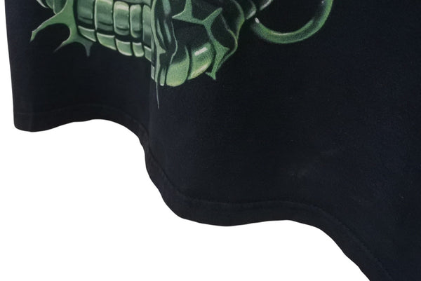 LIQUID BLUE リキッドブルー ヴィンテージT スカル 骸骨 オールオーバープリント 半袖Tシャツ ブラック グリーン XL 美品 中古 4c075611
