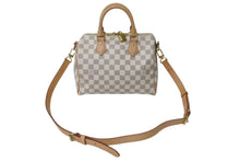Load image into Gallery viewer, LOUIS VUITTON ルイヴィトン ダミエ アズール スピーディバンドリエール25 N41374 ホワイト ハンドバッグ ショルダー ロゴ ゴールド金具 美品 中古 4c075620