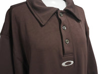 Load image into Gallery viewer, OAKLEY オークリー ロゴ ポロシャツ ヴィンテージ 96548 ナイロン ブラウン ホワイト サイズM 美品 中古 4c075625