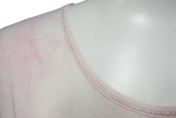 CHANEL Chanel T-shirt here mark tie dye pattern P34611K02001 Made in France Cotton Pink 34 Good Condition Used 4c075633