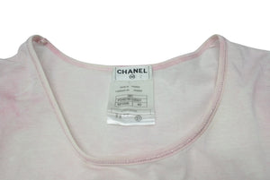 CHANEL Chanel T-shirt here mark tie dye pattern P34611K02001 Made in France Cotton Pink 34 Good Condition Used 4c075633