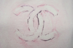 CHANEL Chanel T-shirt here mark tie dye pattern P34611K02001 Made in France Cotton Pink 34 Good Condition Used 4c075633