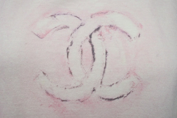 CHANEL Chanel T-shirt here mark tie dye pattern P34611K02001 Made in France Cotton Pink 34 Good Condition Used 4c075633