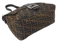 画像をギャラリービューアに読み込む, FENDI フェンディ マンマバケット ショルダーバッグ ズッカ柄 26325 ブラウン コットンキャンバス レザー シルバー金具 中古 4c075639