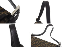 画像をギャラリービューアに読み込む, FENDI フェンディ マンマバケット ショルダーバッグ ズッカ柄 26325 ブラウン コットンキャンバス レザー シルバー金具 中古 4c075639