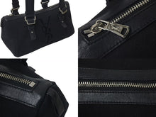 Load image into Gallery viewer, YVES SAINT LAURENT イヴサンローラン カハラ ロゴ ハンドバッグ ショルダーバッグ ブラック シルバー金具 美品 中古 4c075646