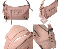 画像をギャラリービューアに読み込む, BALENCIAGA バレンシアガ ザヒップ ワンショルダーバッグ 309935 6820 レザー ピンク ブラックメタル金具 美品 中古 4c075651