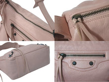 画像をギャラリービューアに読み込む, BALENCIAGA バレンシアガ ザヒップ ワンショルダーバッグ 309935 6820 レザー ピンク ブラックメタル金具 美品 中古 4c075651