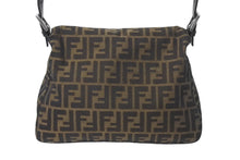画像をギャラリービューアに読み込む, 極美品 FENDI フェンディ マンマバケット ショルダーバッグ ズッカ柄 26325 ブラウン コットンキャンバス レザー シルバー金具 中古 4c075653