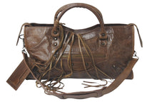 画像をギャラリービューアに読み込む, BALENCIAGA バレンシアガ ザシティ ミディアム 2way ショルダーバッグ ハンドバッグ ブラウン アンティークゴールド 美品 中古 4c075654