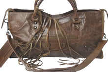 画像をギャラリービューアに読み込む, BALENCIAGA バレンシアガ ザシティ ミディアム 2way ショルダーバッグ ハンドバッグ ブラウン アンティークゴールド 美品 中古 4c075654