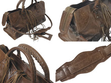 画像をギャラリービューアに読み込む, BALENCIAGA バレンシアガ ザシティ ミディアム 2way ショルダーバッグ ハンドバッグ ブラウン アンティークゴールド 美品 中古 4c075654