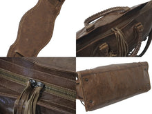 画像をギャラリービューアに読み込む, BALENCIAGA バレンシアガ ザシティ ミディアム 2way ショルダーバッグ ハンドバッグ ブラウン アンティークゴールド 美品 中古 4c075654