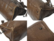 画像をギャラリービューアに読み込む, BALENCIAGA バレンシアガ ザシティ ミディアム 2way ショルダーバッグ ハンドバッグ ブラウン アンティークゴールド 美品 中古 4c075654
