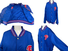 画像をギャラリービューアに読み込む, JH DESIGN JHデザイン リバーシブル バーシティジャケット スタジャン PHILLIES フィリーズ MLB ブルー ウール アクリル レザー XXL 美品 中古 4c075671