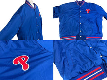 画像をギャラリービューアに読み込む, JH DESIGN JHデザイン リバーシブル バーシティジャケット スタジャン PHILLIES フィリーズ MLB ブルー ウール アクリル レザー XXL 美品 中古 4c075671