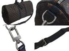 画像をギャラリービューアに読み込む, 極美品 LOUIS VUITTON ルイヴィトン キーポルバンドリエール55 ボストンバッグ M56714 モノグラムマカサー ブラック 中古 4c075696