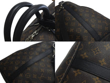 画像をギャラリービューアに読み込む, 極美品 LOUIS VUITTON ルイヴィトン キーポルバンドリエール55 ボストンバッグ M56714 モノグラムマカサー ブラック 中古 4c075696