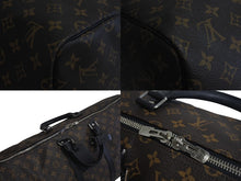 画像をギャラリービューアに読み込む, 極美品 LOUIS VUITTON ルイヴィトン キーポルバンドリエール55 ボストンバッグ M56714 モノグラムマカサー ブラック 中古 4c075696