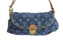 Load image into Gallery viewer, 極美品 LOUIS VUITTON ルイヴィトン ミニプリーティ ハンドバッグ M95050 モノグラムデニム レザー ブルー 中古 4c075703