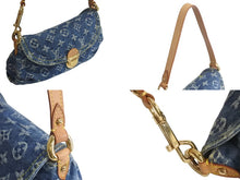 Load image into Gallery viewer, 極美品 LOUIS VUITTON ルイヴィトン ミニプリーティ ハンドバッグ M95050 モノグラムデニム レザー ブルー 中古 4c075703