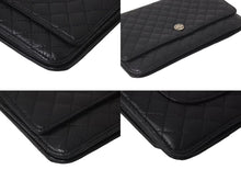 Load image into Gallery viewer, CHANEL シャネル マイクロマトラッセ ショルダーバッグ チェーンウォレット 12番台 ラムスキン ブラック シルバー金具 美品 中古 4c075721