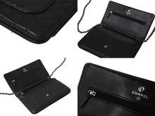 Load image into Gallery viewer, CHANEL シャネル マイクロマトラッセ ショルダーバッグ チェーンウォレット 12番台 ラムスキン ブラック シルバー金具 美品 中古 4c075721