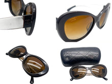 Load image into Gallery viewer, 極美品 CHANEL シャネル サングラス ココマーク ロゴ 5264-A イタリア製 プラスチック チャコールブラウン クリア 57◻︎17 中古 4c075736