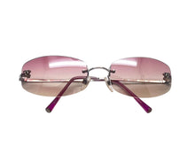Load image into Gallery viewer, CHANEL シャネル サングラス フレームレス 4002 c.124/58 パープルグラデーション ココマーク イタリア製 美品 中古 4c075737