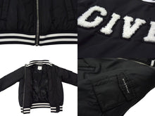Load image into Gallery viewer, GIVENCHY ジバンシー キッズ 子供服 ジャケット ブルゾン H16034 ナイロン ブラック ホワイト シルバー金具 サイズ8 美品 中古 4c075748