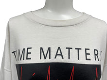 画像をギャラリービューアに読み込む, VINTAGE ヴィンテージ 90's Time matters タイムマターズ 半袖Tシャツ サイズXL ホワイト コットン 古着 美品 中古 4c075766