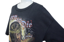 画像をギャラリービューアに読み込む, VINTAGE ヴィンテージ 90's JEASUS BORN TO DIE ジーザス 半袖Tシャツ サイズXL キリスト 1991年製 古着 美品 中古 4c075772