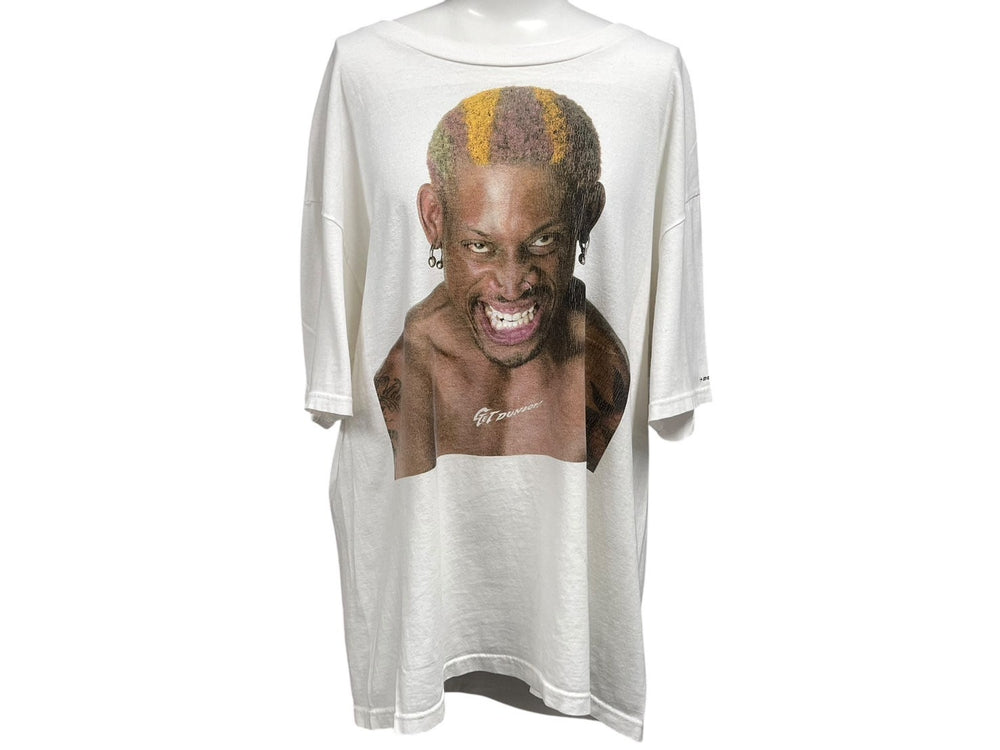VINTAGE Vintage DUNLOP DENIS RODMAN Dennis Rodman Promotional T-shirt White Size L Good Condition Used 4c075808