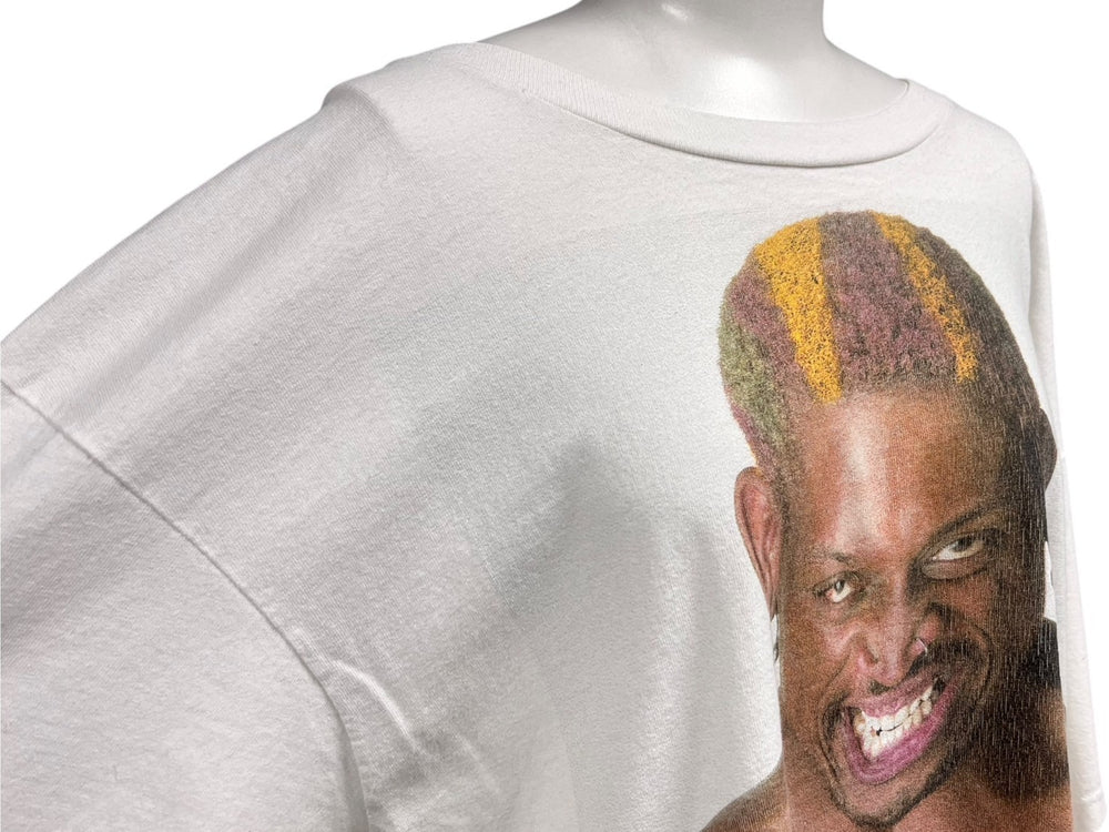 VINTAGE ヴィンテージ DUNLOP ダンロップ DENIS RODMAN デニスロッドマン プロモーションTシャツ ホワイト サイズL 美品 中古 4c075808