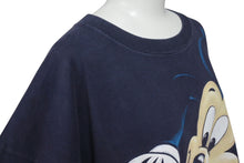 画像をギャラリービューアに読み込む, VINTAGE ヴィンテージ MICKY ミッキー オフィシャル 半袖Tシャツ コットン ネイビー ベージュ ONE SIZE 良品 中古 4c075813