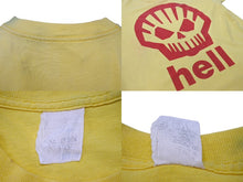 画像をギャラリービューアに読み込む, VINTAGE ヴィンテージ shell シェル パロディ hell 半袖Tシャツ コットン イエロー レッド サイズL 良品 中古 4c075822