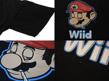 画像をギャラリービューアに読み込む, VINTAGE ヴィンテージ マリオ パロディ Wiid 半袖Tシャツ サイズXL WEED ウィード マリファナ 古着 ブラック 美品 中古 4c075827
